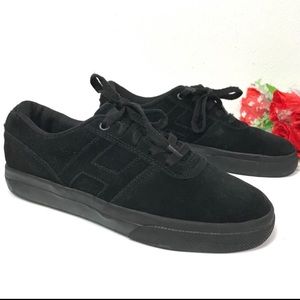 HUF Black Clive Skateboarding Shoes Suede Sneakers Size 6